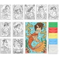 thumbnail image 1 of 10Pcs Coloring Greeting Cards Painting Greeting Card Kit Coloring Cards Coloring Greeting and Thank You Note Cards 10 Cards with 5 Colors 10Pcs Envelopes Included (8x6 Inch) Mixed Color, 1 of 9