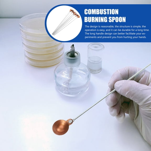 Alasum 10Pcs Laboratory Combustion Spoon Copper Material High Heat Resistant Teaching Instrument