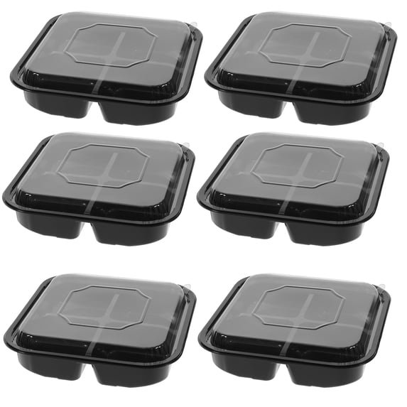 TEHAUX Plastic Salad Bowl Separate Compartments 10Pcs 8.1X8.1X1.8In