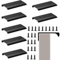 thumbnail image 1 of 10Pcs Concealed Kitchen Cupboard Handles,Happon 150mm/5.9inch Back Mount Finger Edge Pull,Hidden Drawer Pulls,Finger Drawer Handles for Cabinet, Kitchen, Closet, Wardrobe, Door (Black), 1 of 7