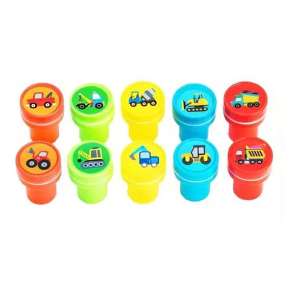 10Pcs Construction Truck Stamper Kid Craft Stamper For Homework Motivation