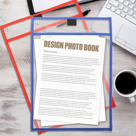 COMPUKAS Eraseable Dry Erase Pockets Yellow for Teachers 10Set