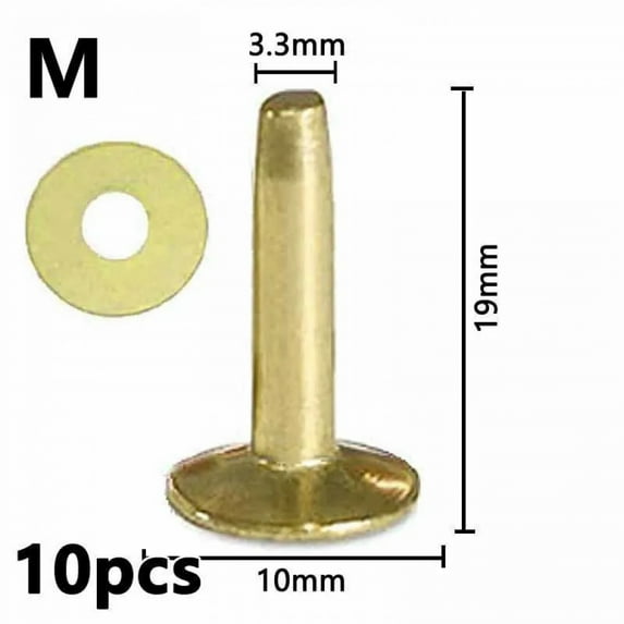 10Pcs Copper Rivets Solid Brass Riveting Nail Studs For Clothes Belts Luggage Leather Craft Rivet Studs Permanent Tack Fasteners