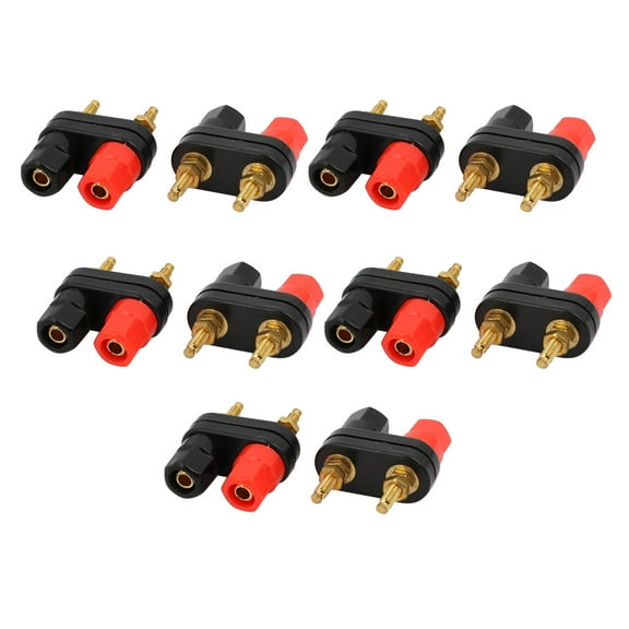 10Pcs Copper Speaker Amplifier Terminal Dual Binding Post Banana Connectors