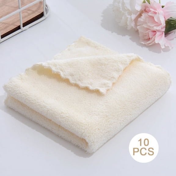 10Pcs Coral Velvet Quick Drying Microfiber Towels Cleaning Wipes Face Towels Square Washcloth Soft Absorbent Towel