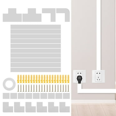 10Pcs Cord Hider 157inch Cable Cover Raceway Kit PVC White Wire Hiders Flame Retardant Cable Concealer with Double Sided Tape Paintable Cable Management Kit for Cords Wires on Wall