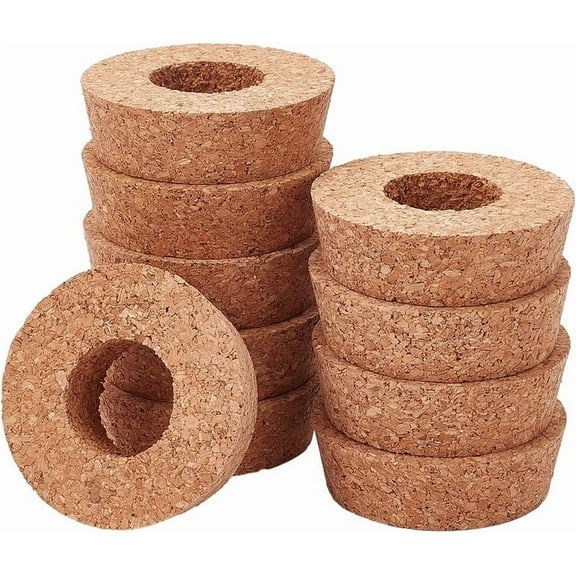 10Pcs Cork Lids for Glass Planter 2.3-2.5 Inch Plant Corks with Center Hole Cork Stoppers for Hydroponic Plant Hydroponic Vase Lids Cork Replacement for Hydroponics Growing Vases colorful