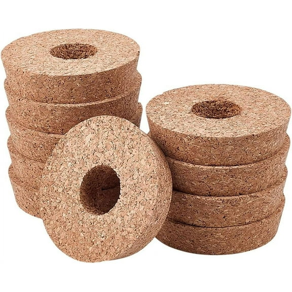 10Pcs Cork Lids for Glass Planter 3.1-3.3 Inch Plant Corks with Center Hole Cork Stoppers for Hydroponic Plant Hydroponic Vase Lids Cork Replacement for Hydroponics Growing Vases Brown