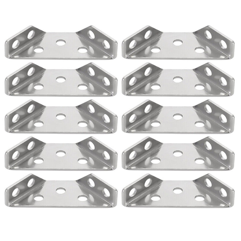 10pcs Corner Bracket Furniture Angle Corner Connector Stainless Steel ...