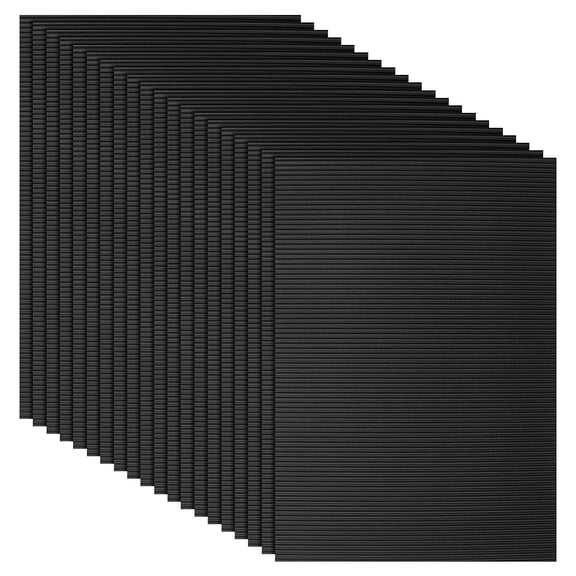 10Pcs Corrugated Cardboard Sheets Pads for DIY Crafts Model Building Rectangle Black 298x210x1.5mm