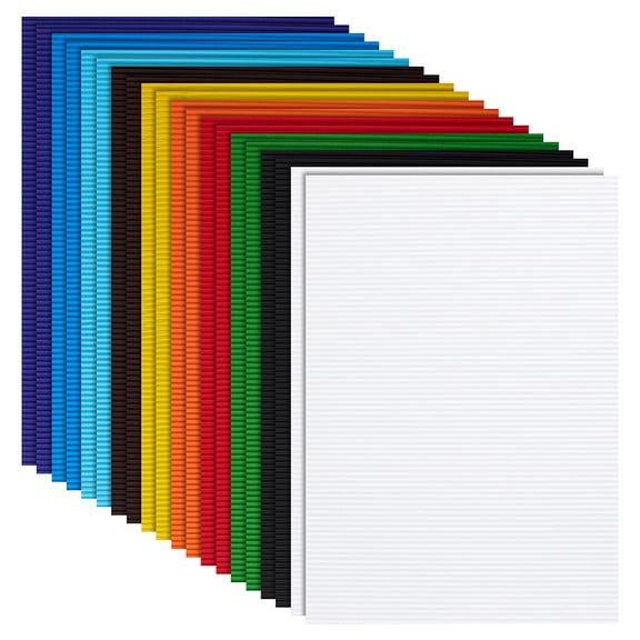 10Pcs Corrugated Cardboard Sheets Pads for DIY Crafts Model Building Rectangle Mixed Color 298x210x1.5mm for DIY