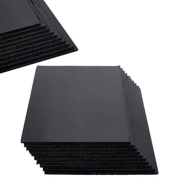 10Pcs Corrugated Plastic Sheets 3mm Thick Plastic Board Moldable Plastic Sheets PP Plastic Hollow Board for Architectural Models Sand Table Building Model Supplies 5.9x9.8 Inch Black Black DIY