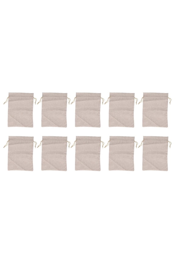 10Pcs Cotton Linen Bag Small Storage Drawstring Bag 9 X 6.7in Reusable Storage Bag for Bread Flowers