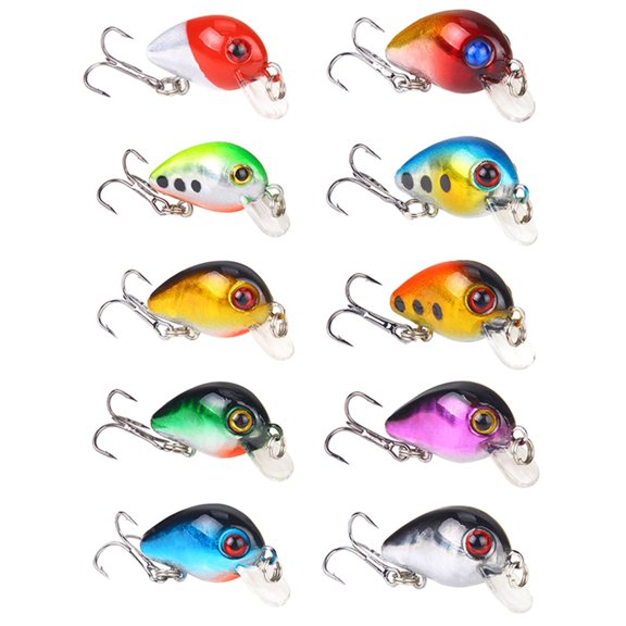 10Pcs Crankbait Hard Baits Artificial Wobblers Baits Soft Baits Small Artificial Baits Topwater Crank Wobblers
