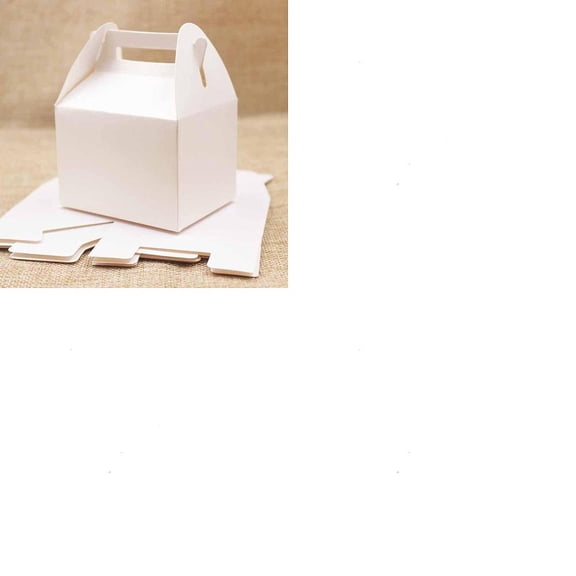 10Pcs Creative Portable Foldable Paper Gift Box with Handles Gable Favor Boxes for Gift Giving Packaging White 7.2x5.8x9.2cm DIY