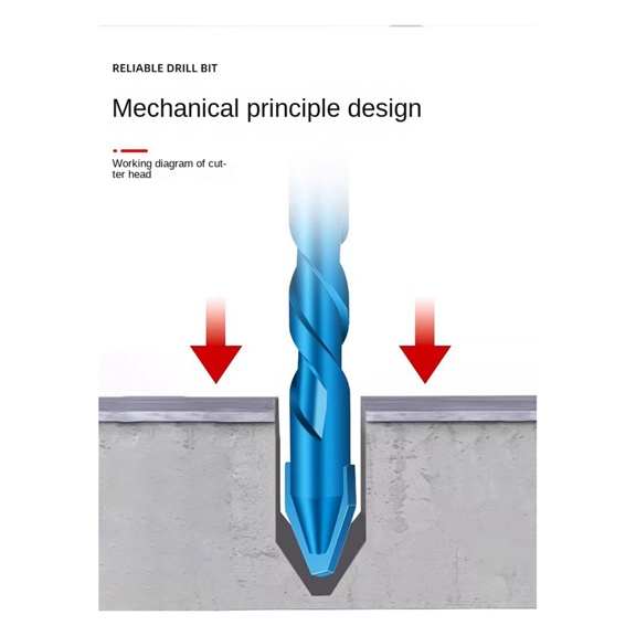10Pcs Crooked Head Eccentric Drill 10-Piece Multi-Purpose Set, Focused on Glass Concrete, for Ceramics, Brick