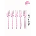 thumbnail image 1 of 10Pcs Crystal Clear Disposable Plastic Tableware Set with Fork Knife Spoon for Cake Dessert Suitable for Parties And Events, 1 of 9
