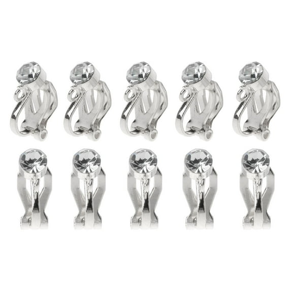 10Pcs Crystal Clip-on Earrings Converter with Easy Open Loop No Pierced Earring Clips Jewelry Making Jewelry Findings