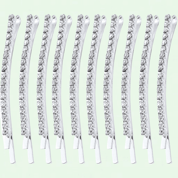10Pcs Crystal Hair Clip Clear Rhinestone Bobby Pins, Diamante Hair Clips for Women, Sparkling Hair Accessories