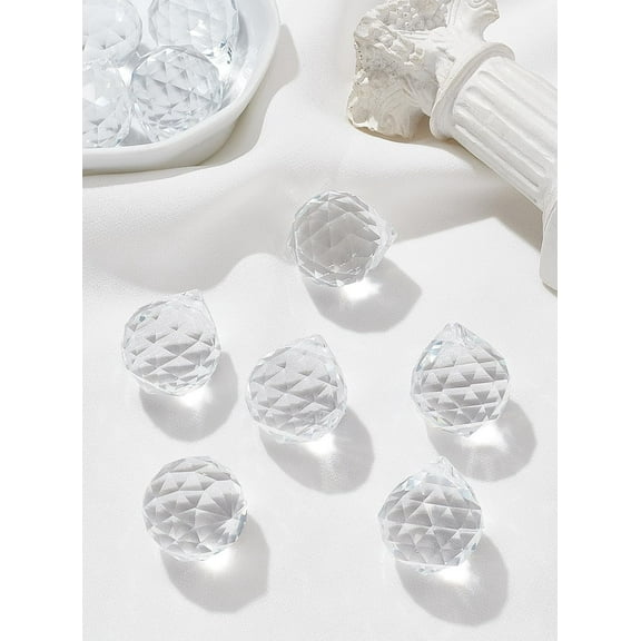 10Pcs Crystal Suncatcher Prism Crystal Prisms Beads Ball Pendants Rainbow Maker Transparent K9 Glass Pendants Crystal Ball Prism Hanging Pendants for Ceiling Chandelier Fengshui Home Decor Windows