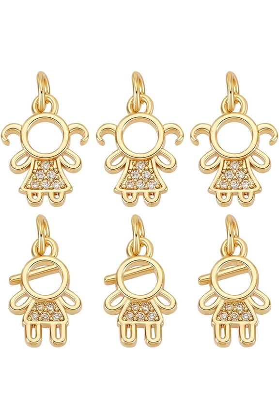 10Pcs Cubic Zirconia Charms Bulk Plated Cubic Zirconia Charms Gold Rhinestone Pendant for DIY Necklace Bracelet Earring Jewelry Making Supplies