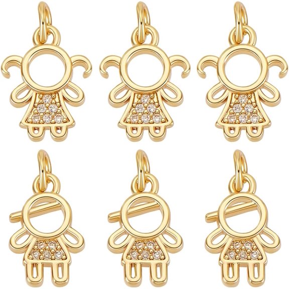 10Pcs Cubic Zirconia Charms Bulk Plated Cubic Zirconia Charms Gold Rhinestone Pendant