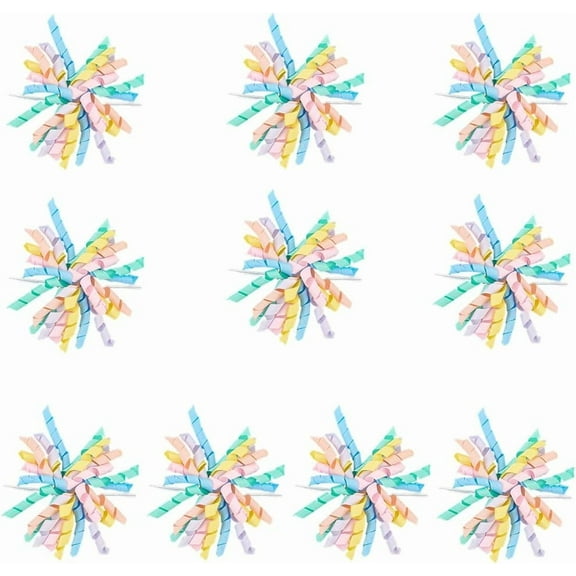 10Pcs Curly Ribbon Bows Bulk 10cm Self-Adhesive Gift Bows Wrapping Accessory for Wedding Party Favor Anniversary Birthday Gift Bags Wine Bottles Decor Pink