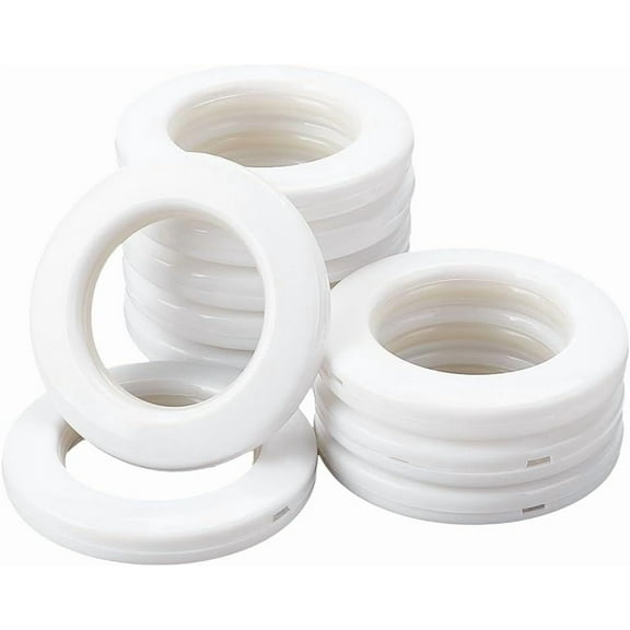 10Pcs Curtain Grommets 1-5/8" (41.5mm) Inner Diameter Plastic Curtain Rings Roman Blind Curtain Rings Shower Curtain Hooks Rings for Window Shower Curtain Wheat