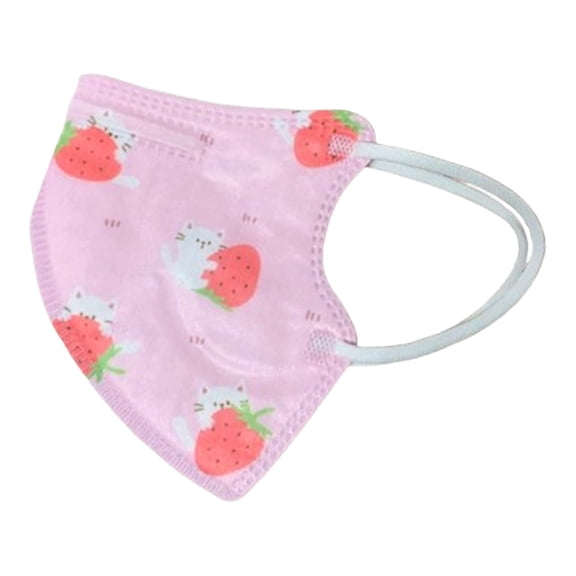 10Pcs Cute Print Disposable Face Masks 3-Ply Breathable Filter Comfortable Earloop Masks for Daily Use(Pink-14.5x9cm)