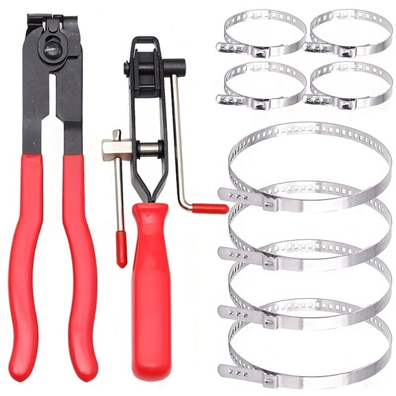 10Pcs Cv Joint Boot Clamp Pliers Set With 8Pcs Cv Boot Clamps, Heavy Duty Automotive Hose Axle Pliers, Universal Fit For Vehicle Maintenance And Repairs