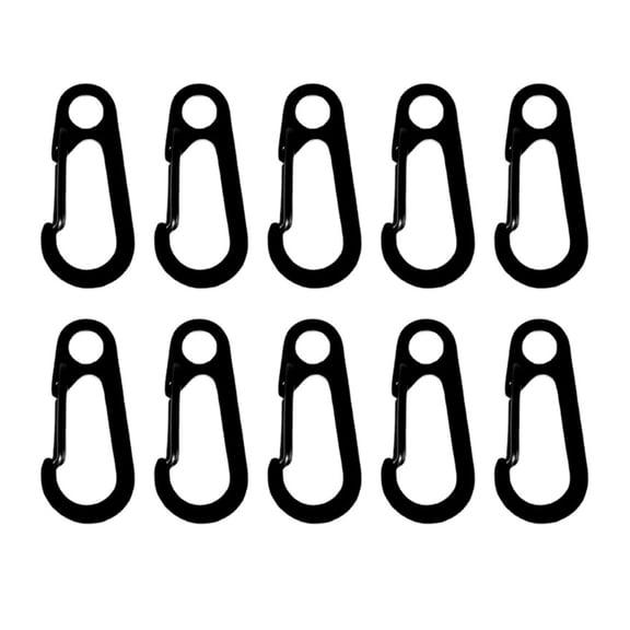10Pcs D-Shape Spring Clip Carabiner Hook Stainless Steels Hook Spring Carabiner Clip for Camping, Hiking, Backpack Belt
