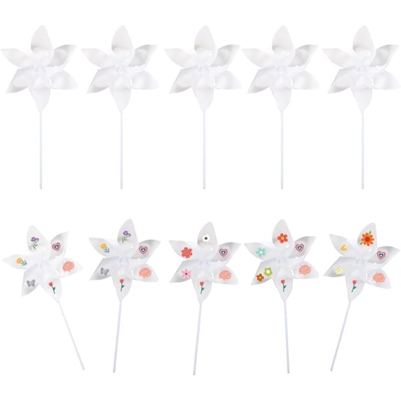 10Pcs DIY Craft Paper Windmill for Art and Craft White 265x265x0.2mm Craft Supplies