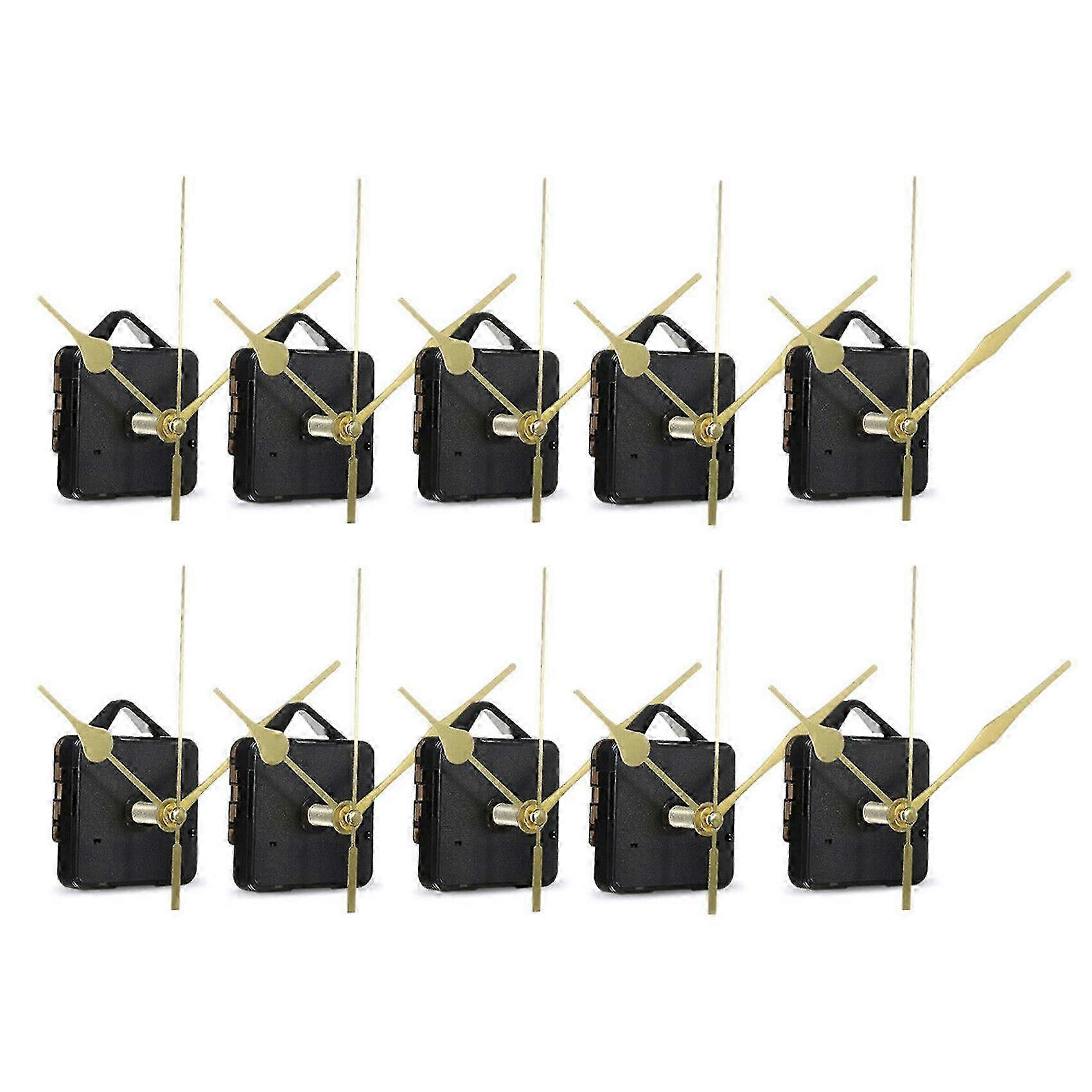 10Pcs DIY Silent Movement Spindle Hands Wall Quartz Clock Movement Mechanism Repair Tools Part Cloc