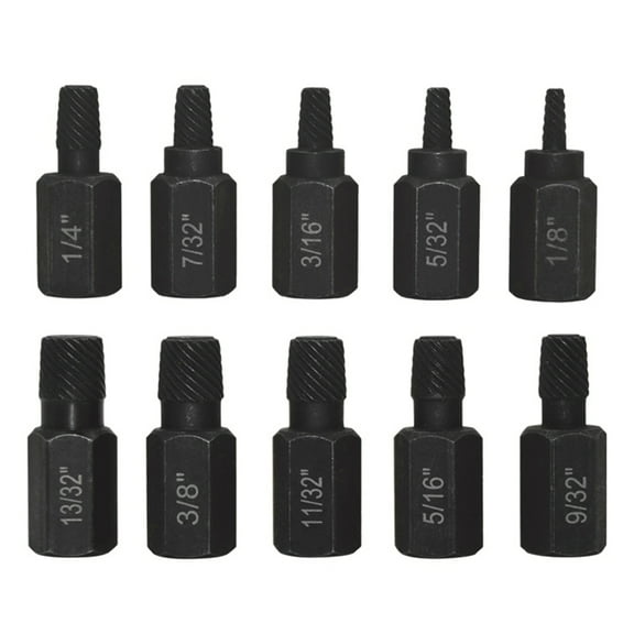 10Pcs Damaged Bolt Extractor Kit High Hardness Rustproof Easy to Use Heavy-Duty Screw Extractor Bolt Remover Tools