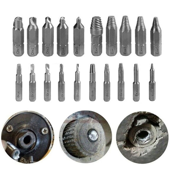 10Pcs Damaged Screw Extractor Drill Bit Hexagonal Handle Broken Head Screw Extractor Quick Release Electric Removal Tool Set 6.35Mm Fangkenuo