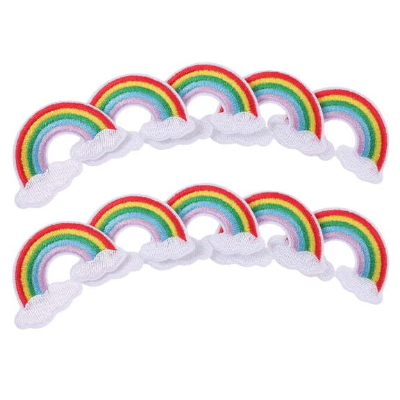 OUNONA Cloud Patches Multi Color Embroidery Iron-on Appliques for DIY Use 10Pcs