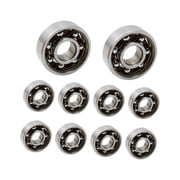 10Pcs Deeply Grooves Bearing High Precisions Steel Miniature Open Bearing Inline Skate Spinner Bearings Easy to Use