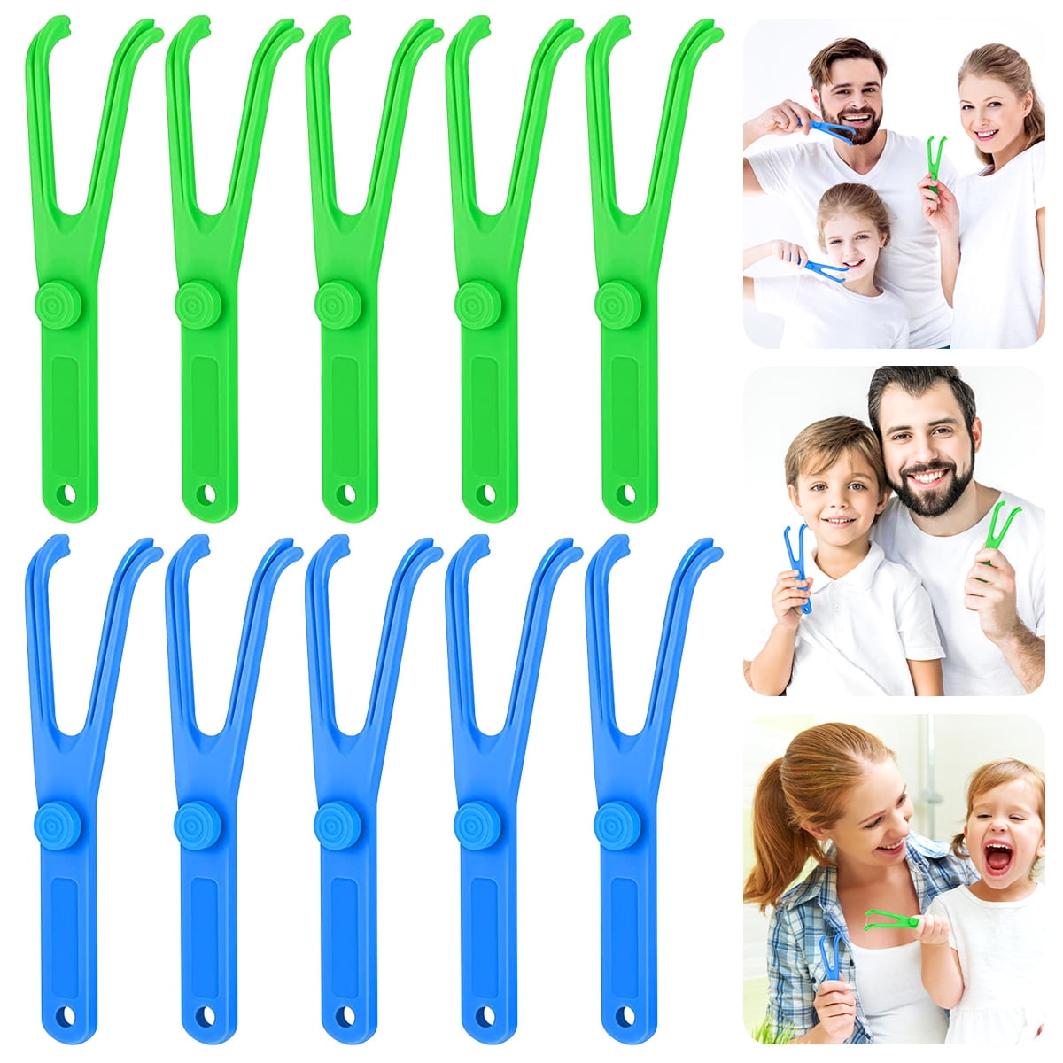10Pcs Dental Floss Holder Y Shape Plastic Dental Floss Rack Reusable