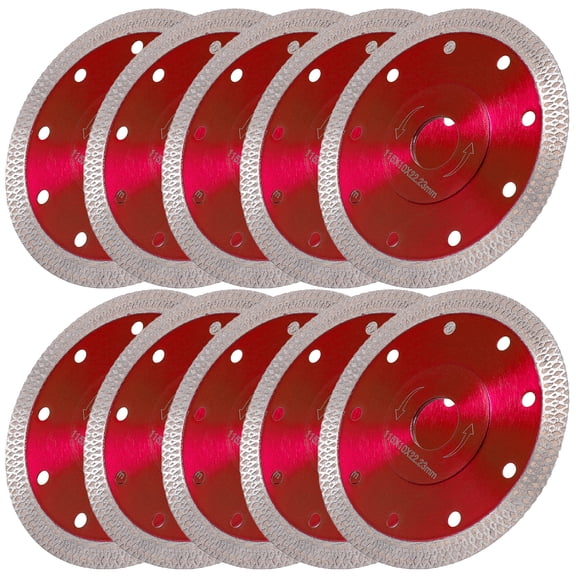 10Pcs Diamond Saw Blade for Angle Grinder 4.5inch Ultra Thin Tile Saw Blade Efficient Diamond Cutting Wheel Porcelain Tile Cutting Disc for Smooth Cutting Ceramic Tile Glass Jade