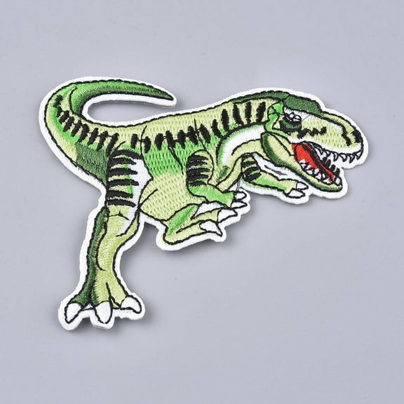 10Pcs Dinosaur Computerized Embroidery Iron-on/Sew-on Patches Green and Yellow Appliques DIY