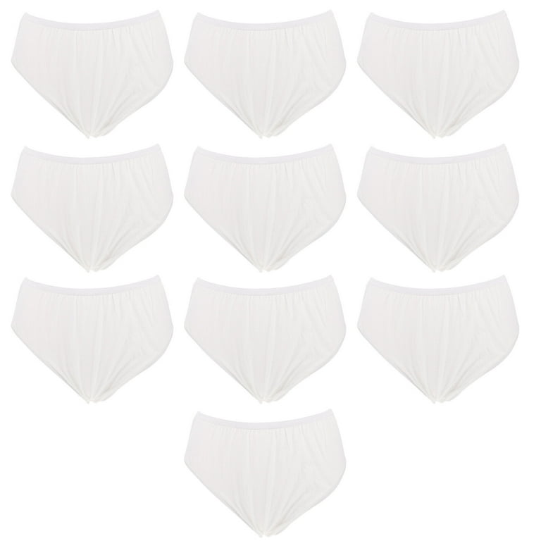 10Pcs Disposable Briefs Pure Cotton Men Briefs Underwear for Travel (White)