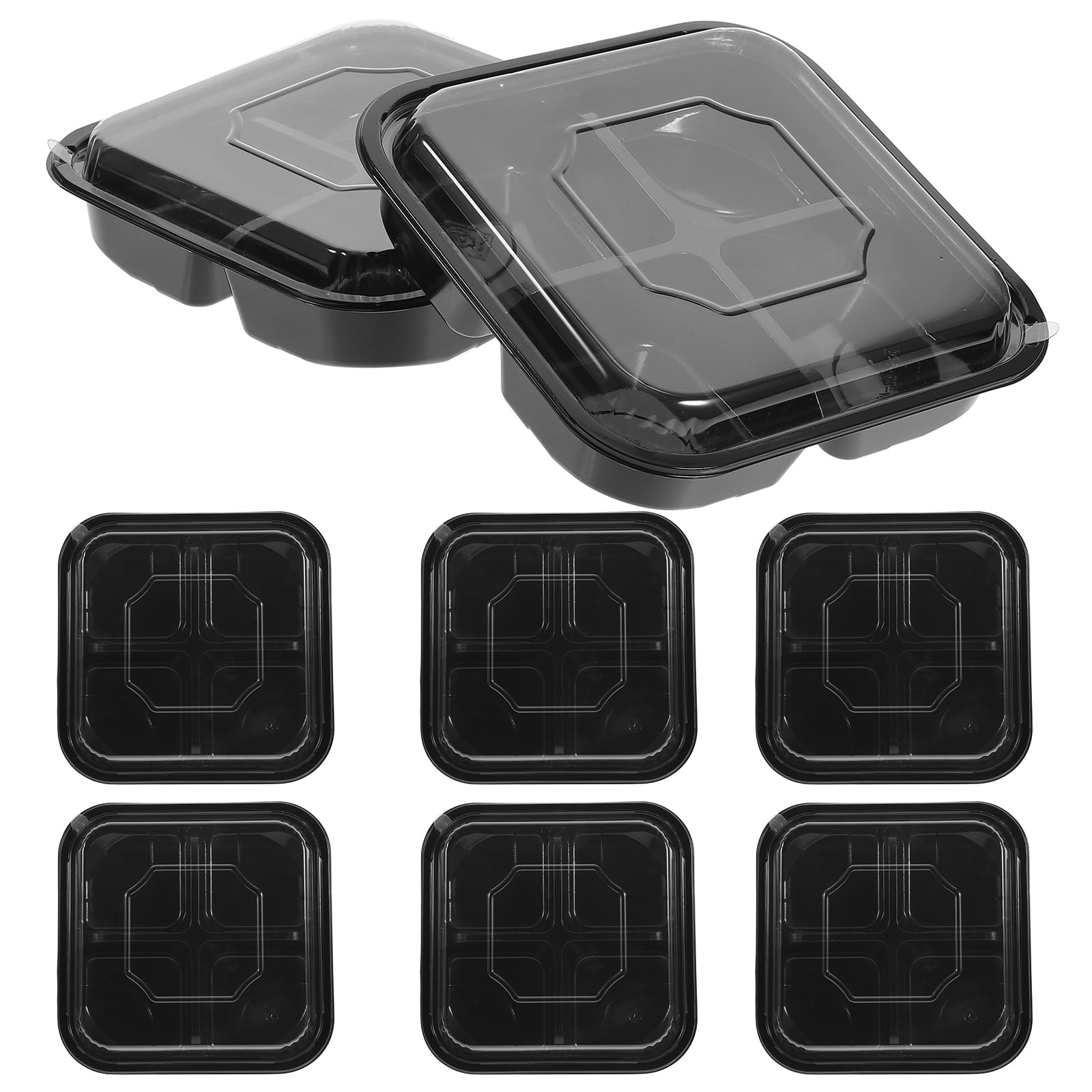 10Pcs Disposable Clear Packing Case Square Transparent Fruit Bowl Take