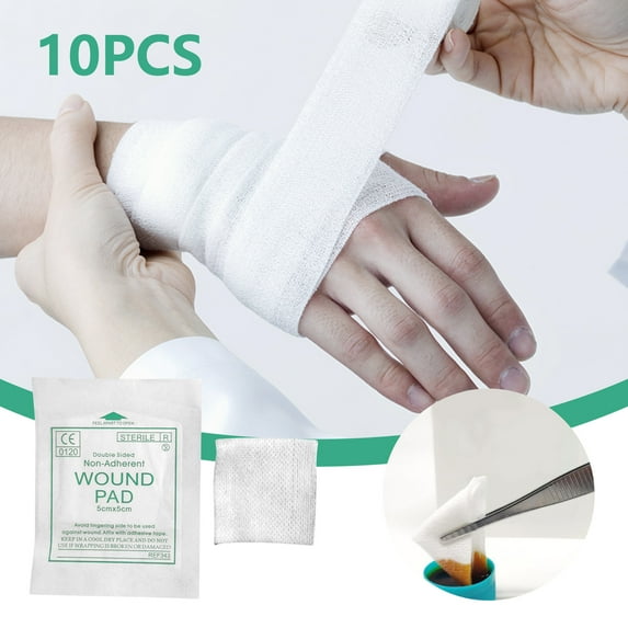 10Pcs Disposable Gauze Blocks,Small Wound Supplys,Bloodsucking Pad,Hight Liquids Absorptional,Soft and Comfortable,Suitable for Injureds Use