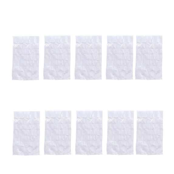 10Pcs Disposable Ice Making Bags Self Sealing Ice Trays for Beverages & Soda, 24 Grids PE Freezer Bags Transparent Ice Cube Storage