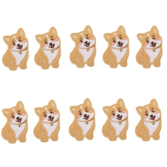 10Pcs Dog Embroidery Iron On Patches Appliques For Jackets Clothing Decoration