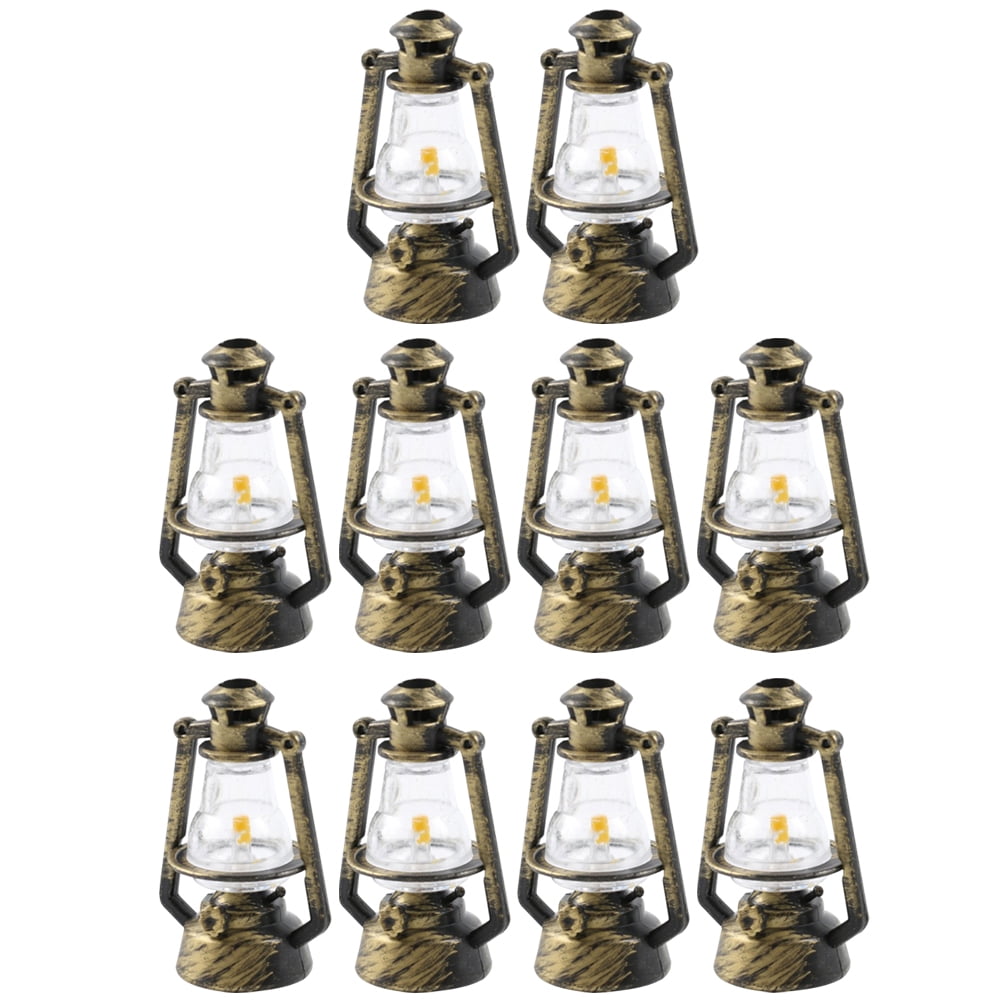 10Pcs Doll House Kerosene Lights Mini Doll Furniture Retro Kerosene