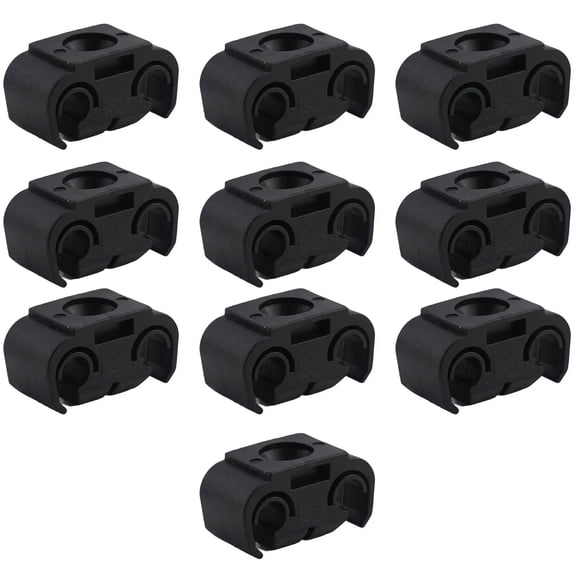 10Pcs Double Brake Line Clips Clamps Black For 5mm (3/16") Brake Pipe Car Brake Line Hose Clips Double Cable Holder Clip