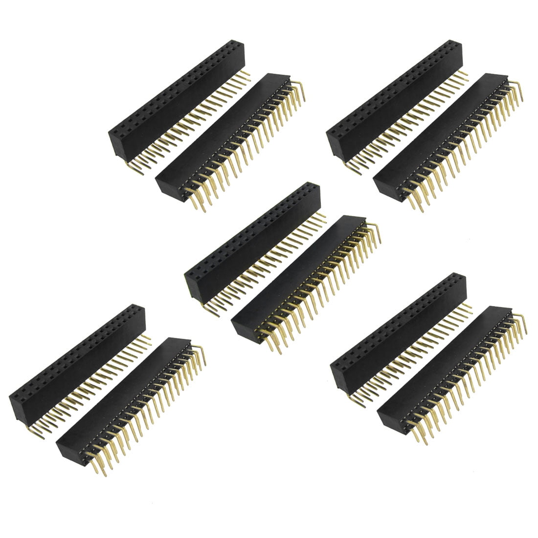 Uxcell 20Pcs 1.27mm Pitch Right Angle Pin Headers - 50 Position Single Row Connectors For PCB & Breadboard