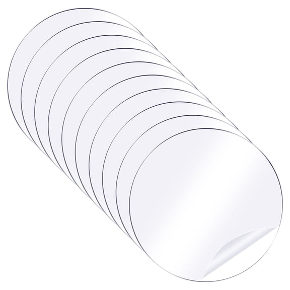 10Pcs Double-Sided Adhesive Circle Tape, 1.57"x1.57" Acrylic Sticker, Clear