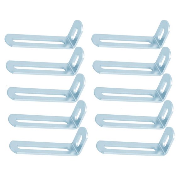 10Pcs Double Slot Fixing Brackets For Wall Shelving Bookcases Easy Installation